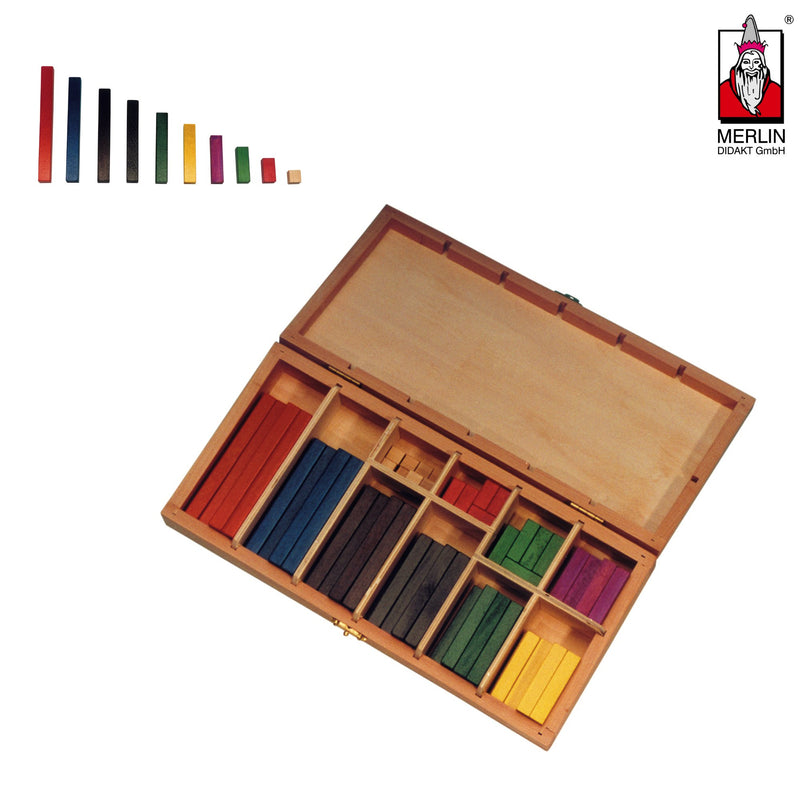 Cuisenaire Rechenstäbe in Holzbox Lernmaterial MERLIN Didakt