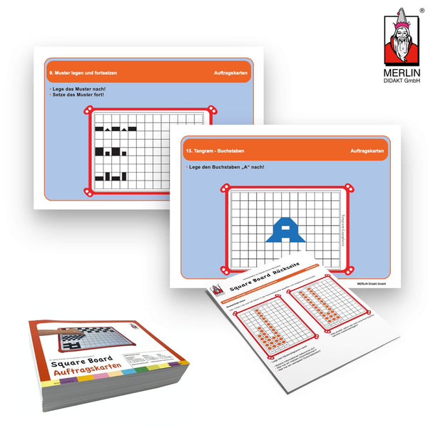 Square Board Auftragskarten Rückseite Lernmaterial MERLIN Didakt